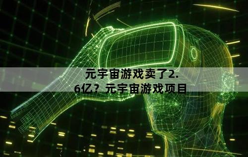 元宇宙游戏卖了2.6亿？元宇宙游戏项目