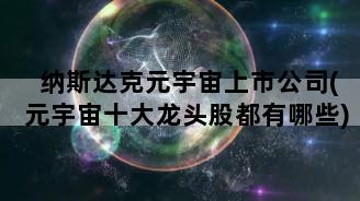 纳斯达克元宇宙上市公司(元宇宙十大龙头股都有哪些)